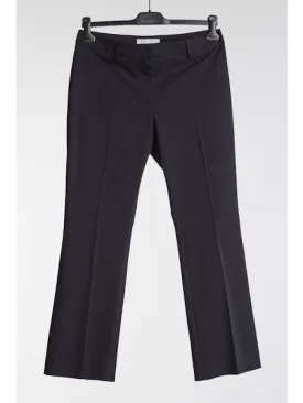 Hache Kick Flare Cotton Trousers in Navy