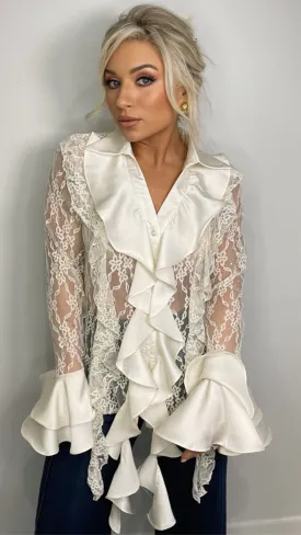 HOLLY LACE BLOUSE - CREAM