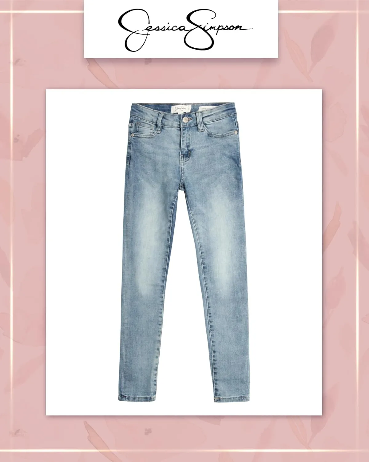 Jessica Simpson Girls Jeans - Comfort Stretch Skinny, Flare, Straight Cut Denim Jeans - Casual Pocket Jeans for Girls (4-16)