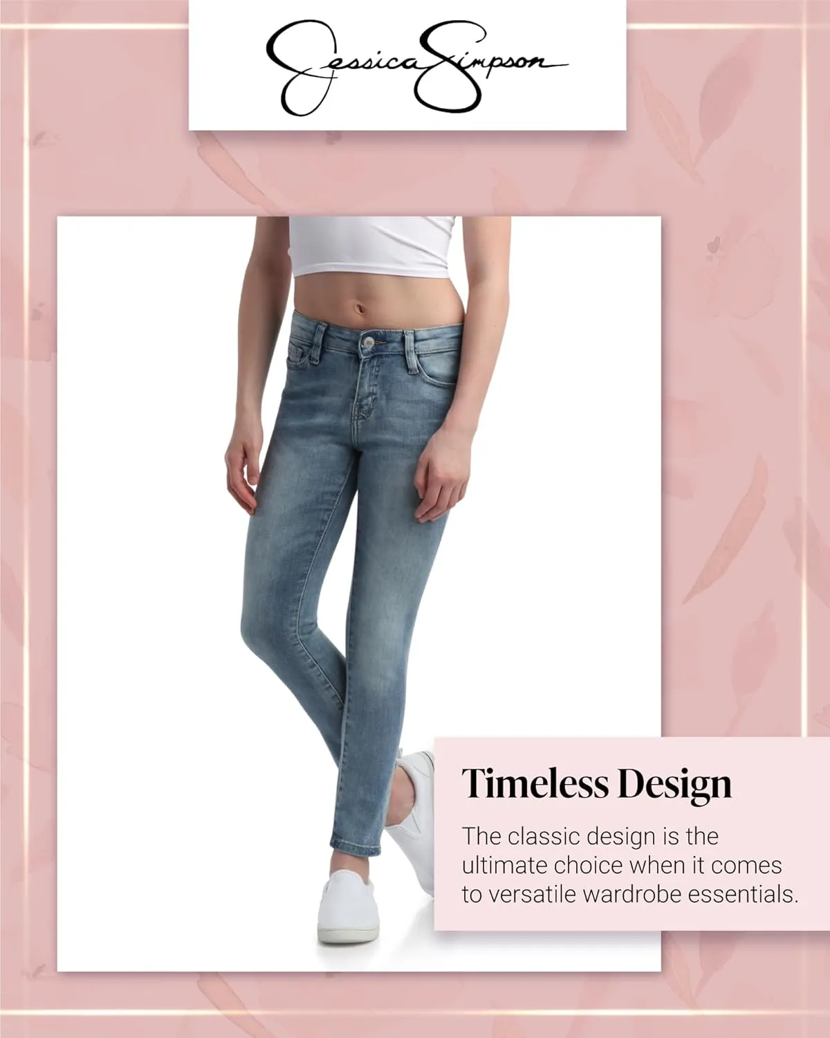 Jessica Simpson Girls Jeans - Comfort Stretch Skinny, Flare, Straight Cut Denim Jeans - Casual Pocket Jeans for Girls (4-16)