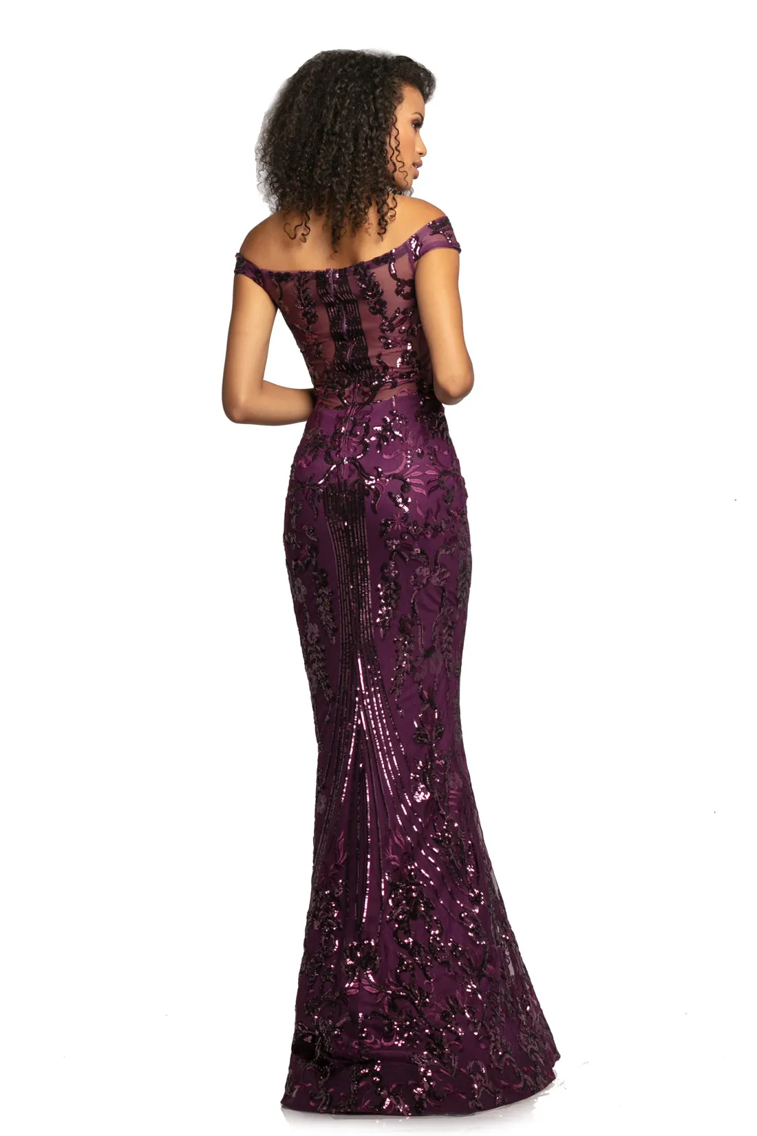 Johnathan Kayne 2064 Size 6 Black Sequin Off Shoulder Prom Dress Pageant Gown 2020