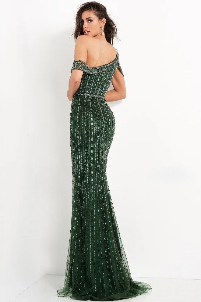 Jovani 03124 One Shoulder Evening Gown Pageant Dress Beaded