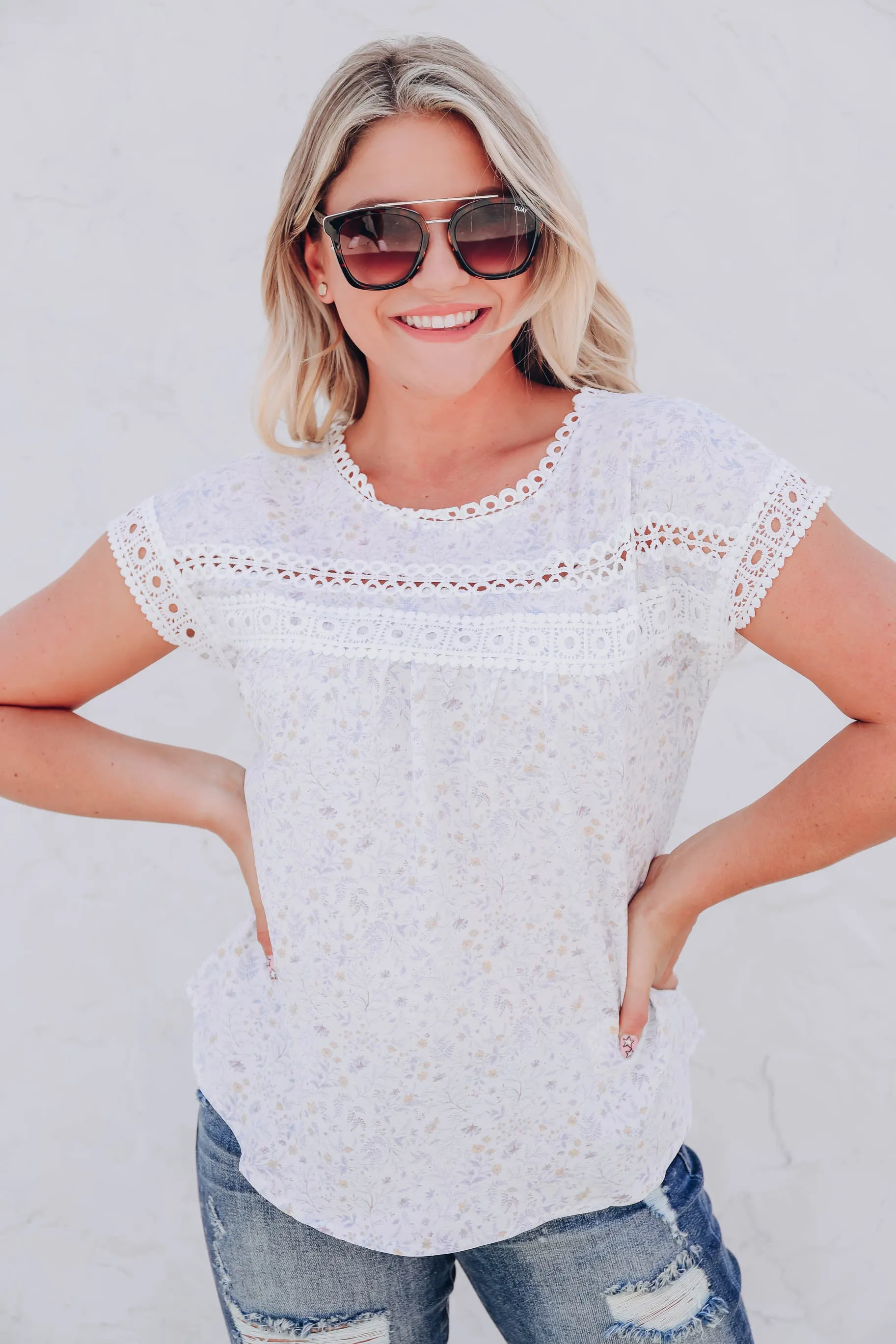 Just Bloom Floral Blouse - Blue