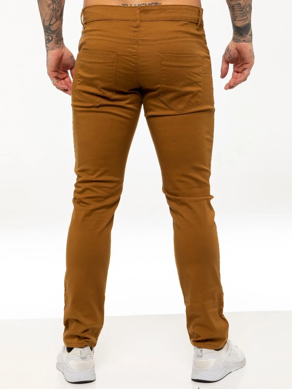 Kruze | Mens Slim Fit Stretch Chinos