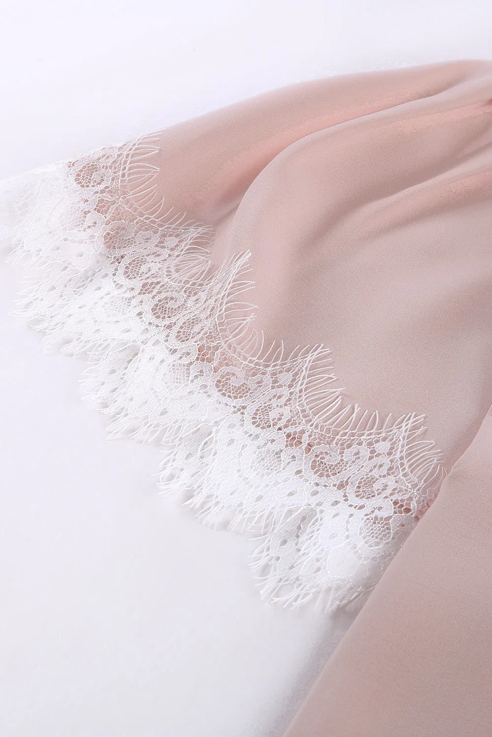 Lace Trim Flutter Sleeve Blouse