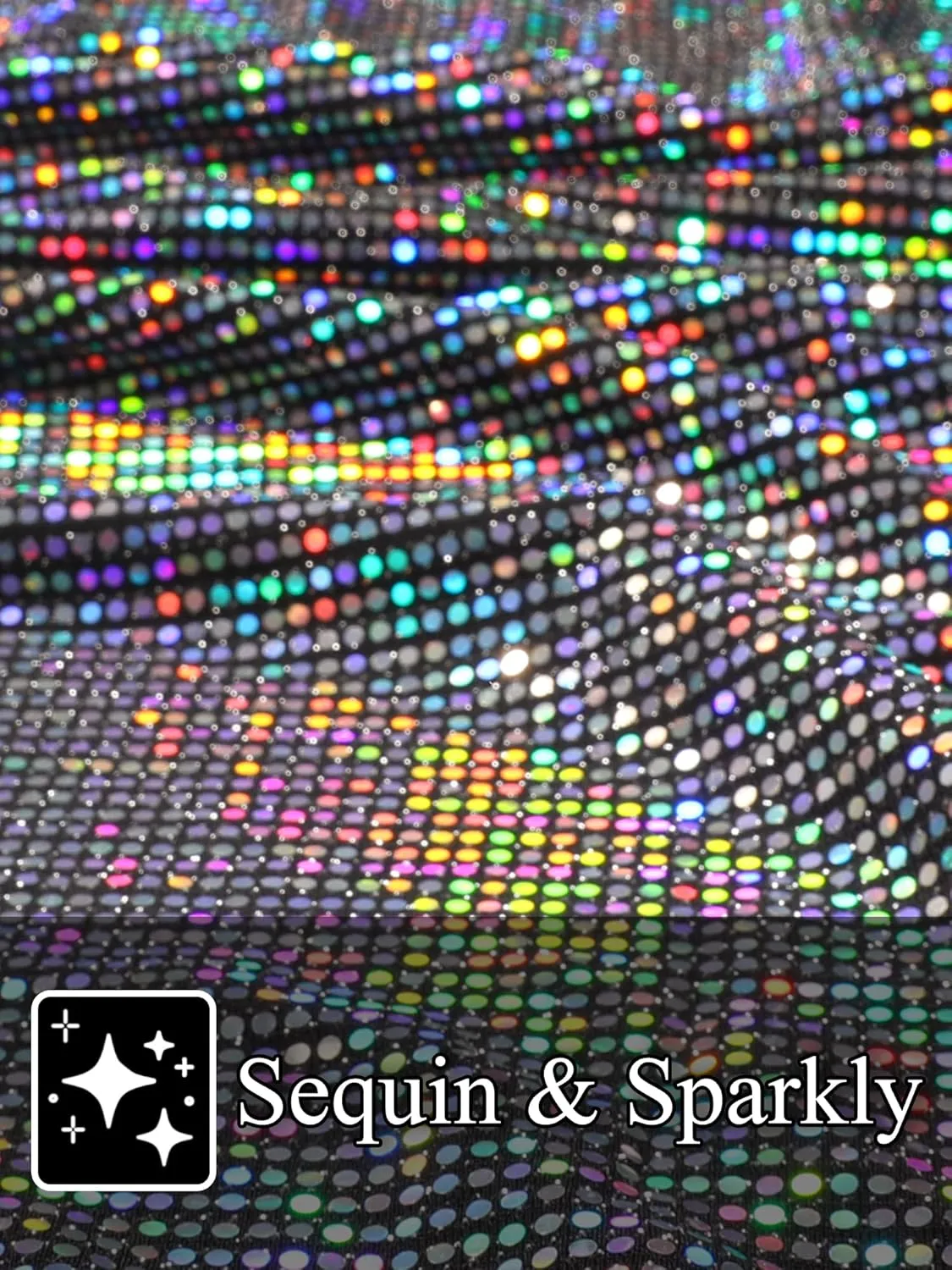 Lars Amadeus Sequins T-Shirt for Men's Crew Neck Long Sleeves Party Clubwear Sparkly Tee Tops
