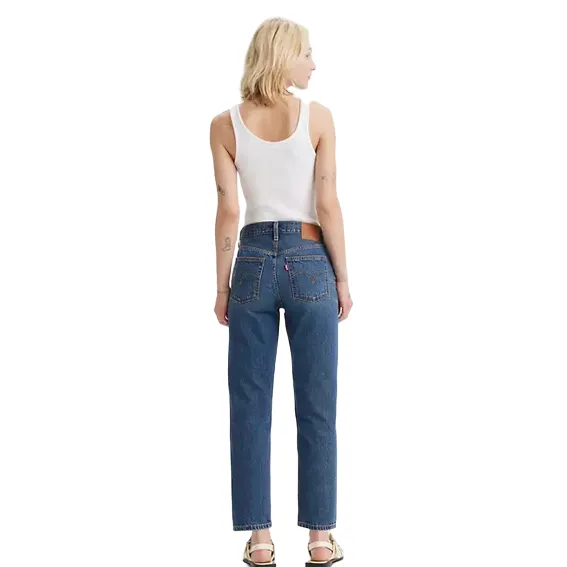 Levi's pantalone jeans a vita alta con gamba dritta 501 accorciato A87460001 blu