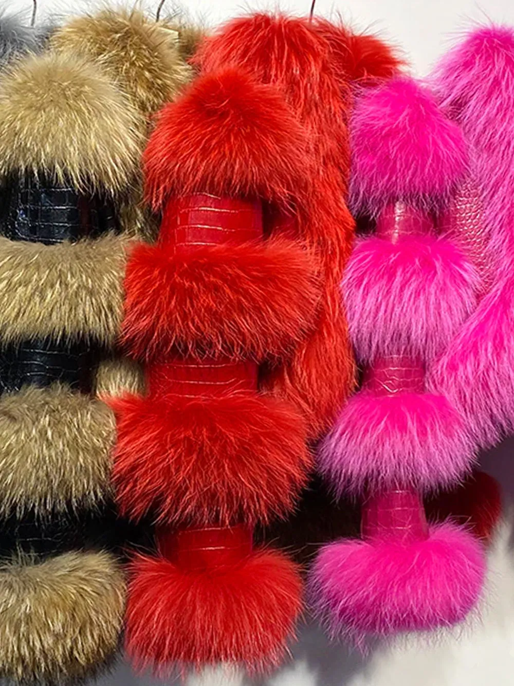 LITALY Fur Trim Leather Jacket