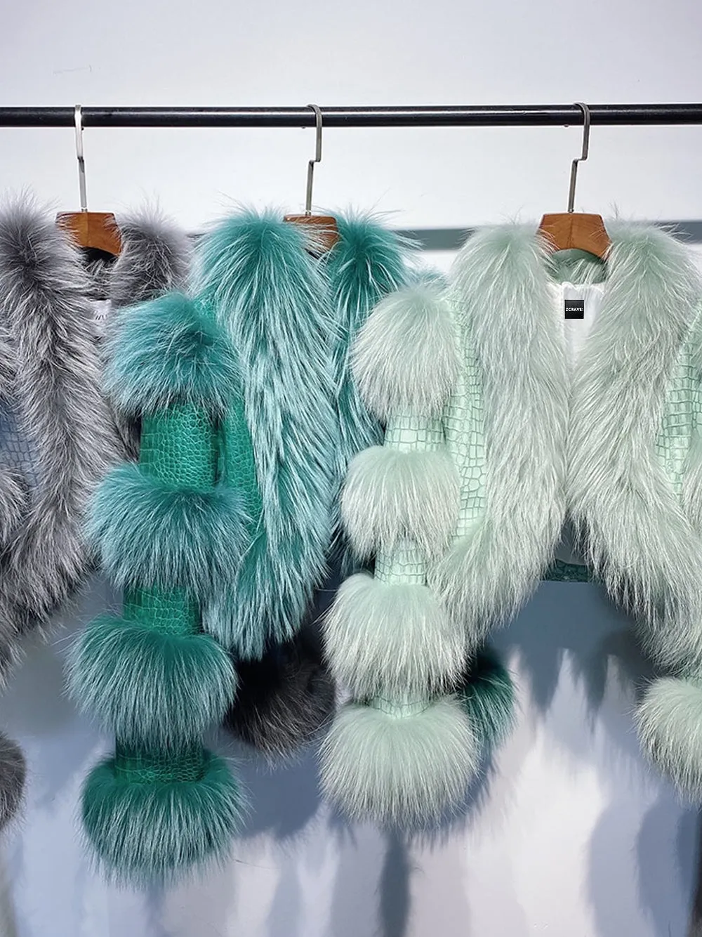 LITALY Fur Trim Leather Jacket