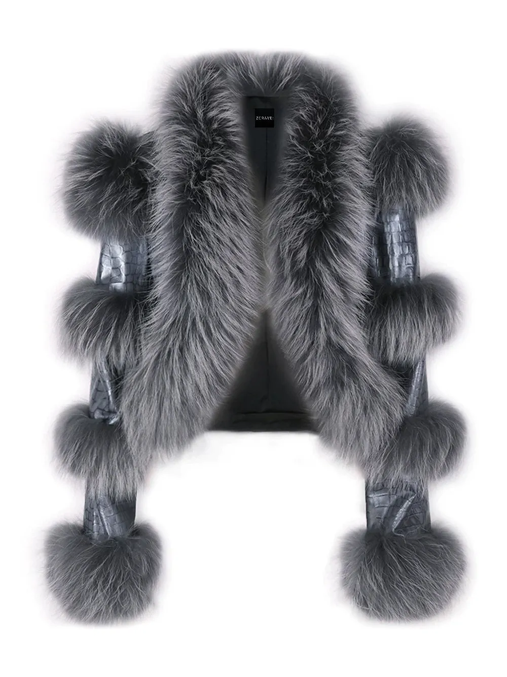LITALY Fur Trim Leather Jacket