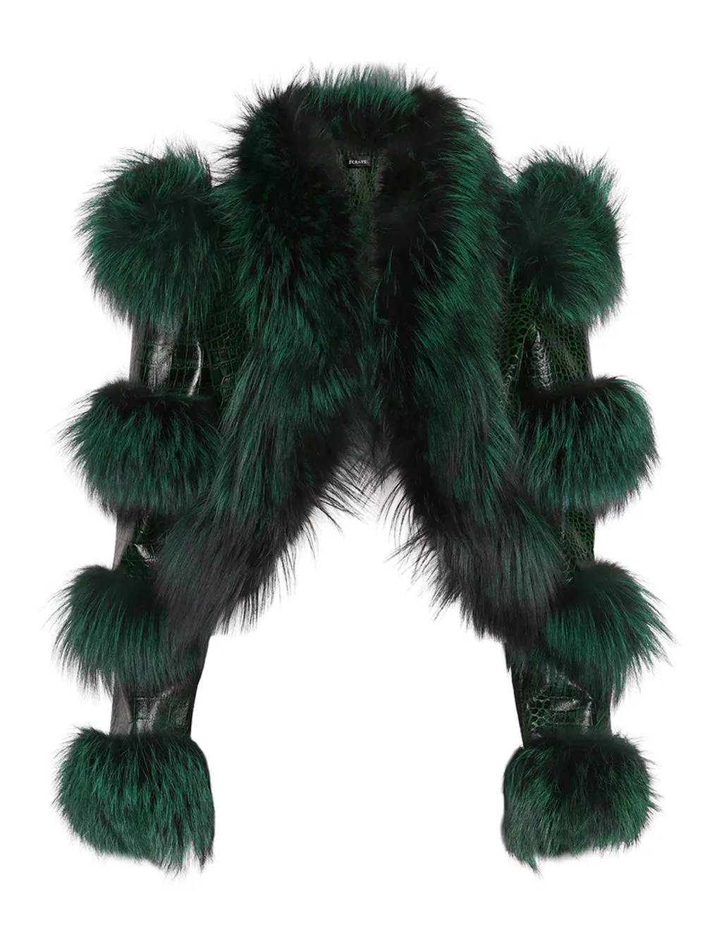 LITALY Fur Trim Leather Jacket