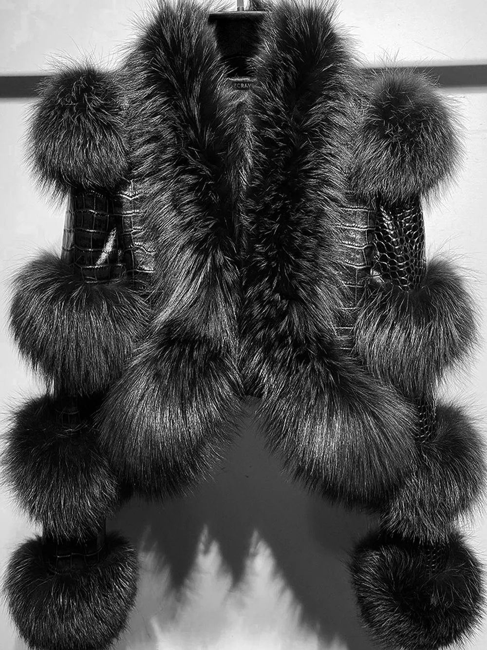 LITALY Fur Trim Leather Jacket