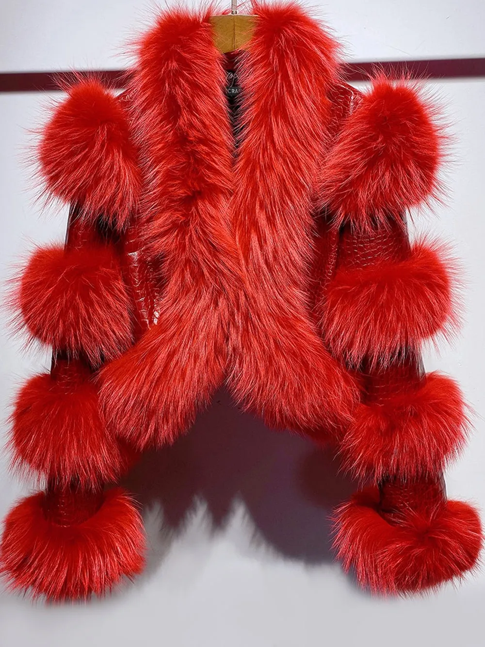 LITALY Fur Trim Leather Jacket