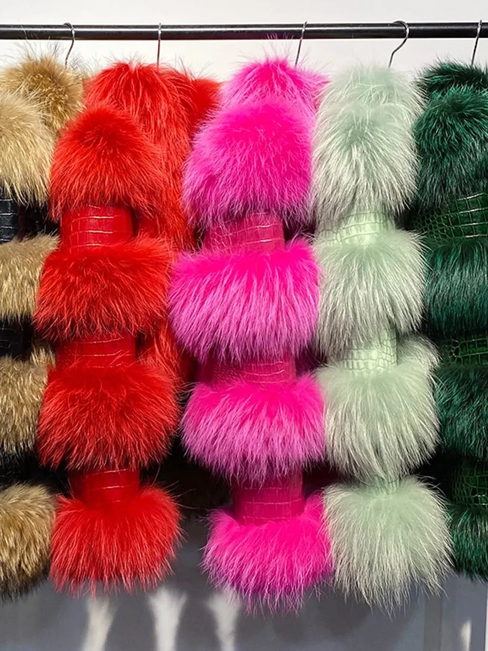 LITALY Fur Trim Leather Jacket