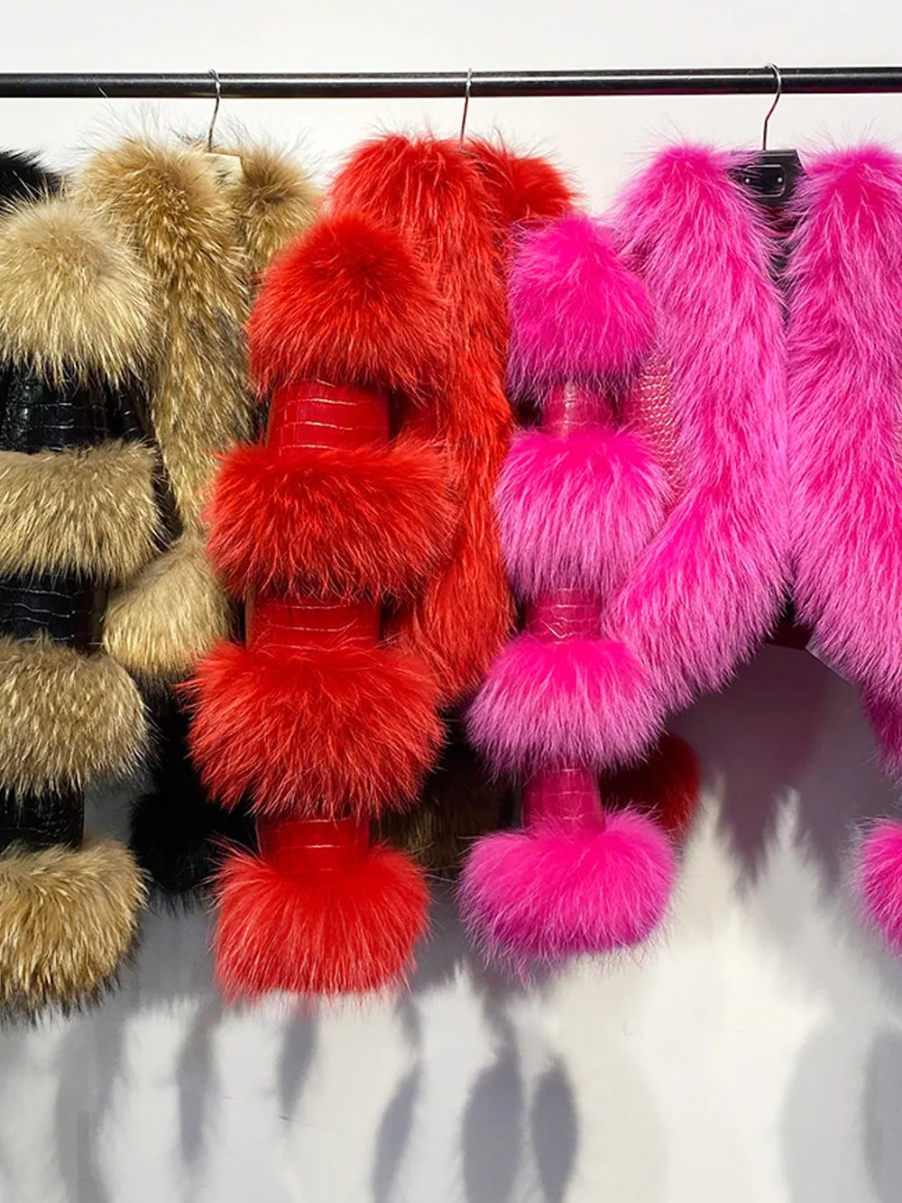 LITALY Fur Trim Leather Jacket