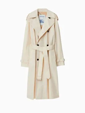 Long gabardine trench coat