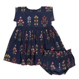 Marie Dress Set, Navy Field Floral