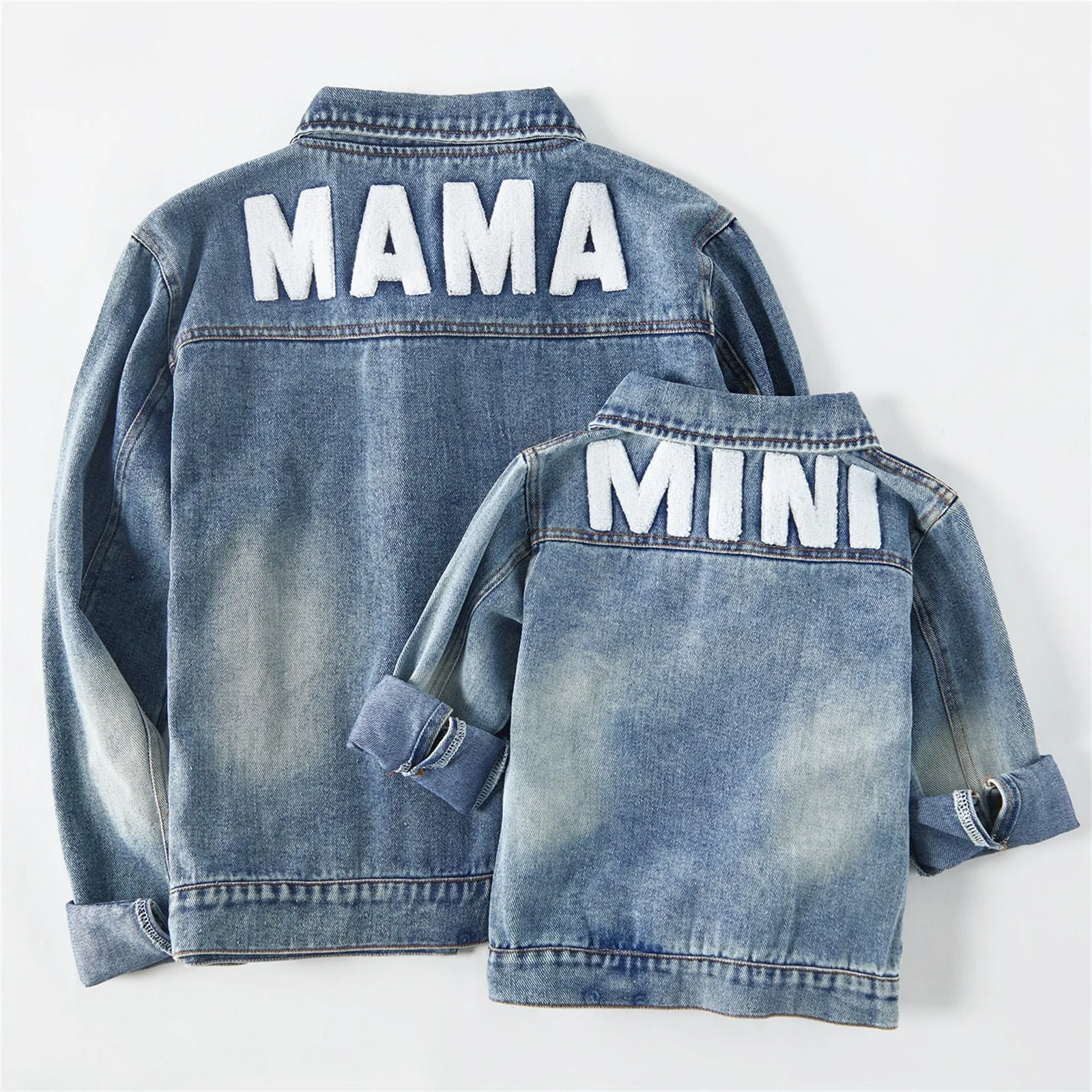 Matching Family Outfit - Mummy and Kid Light Blue Long Sleeve Denim Jacket