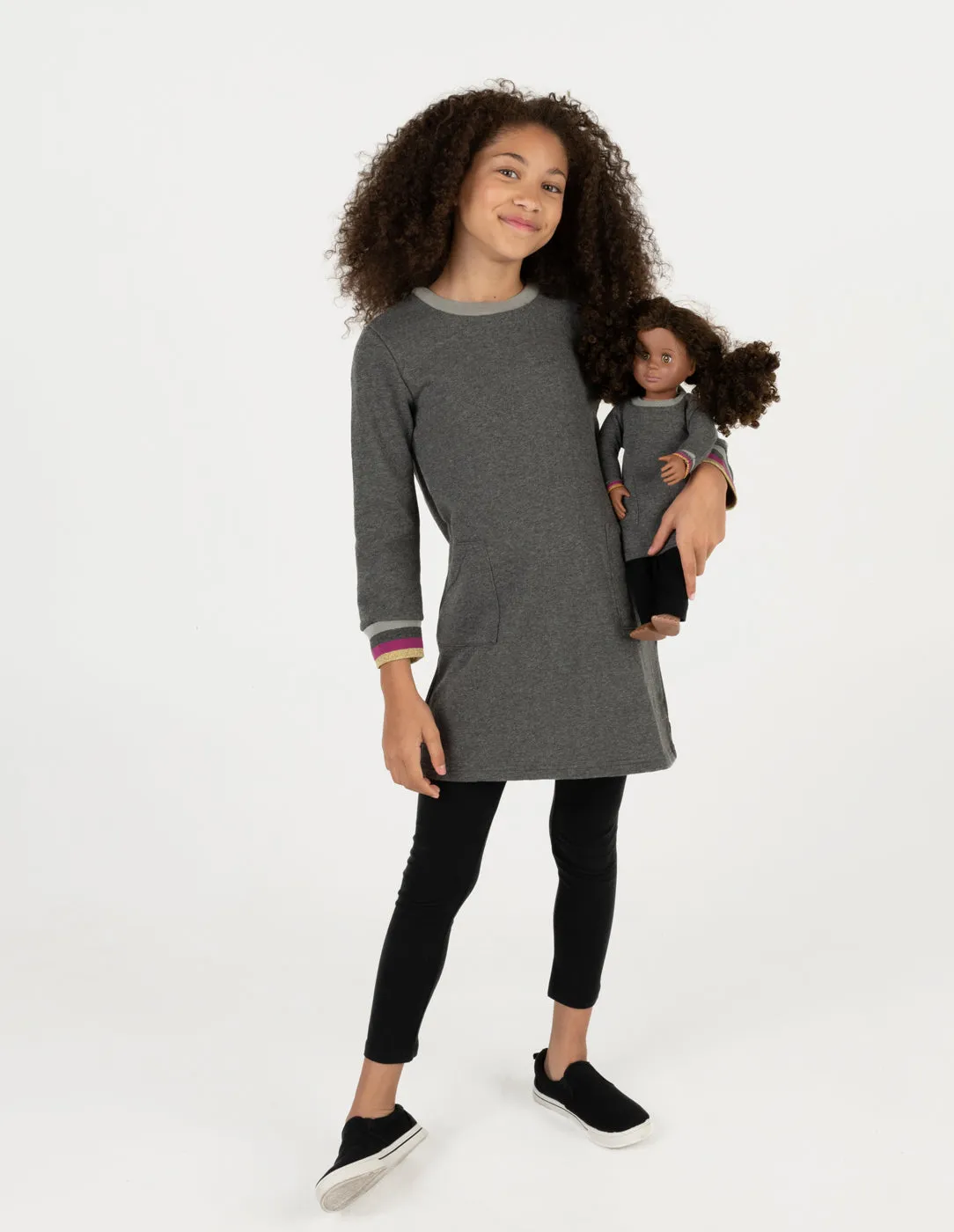 Matching Girl & Doll Sweatshirt Tunic Dress