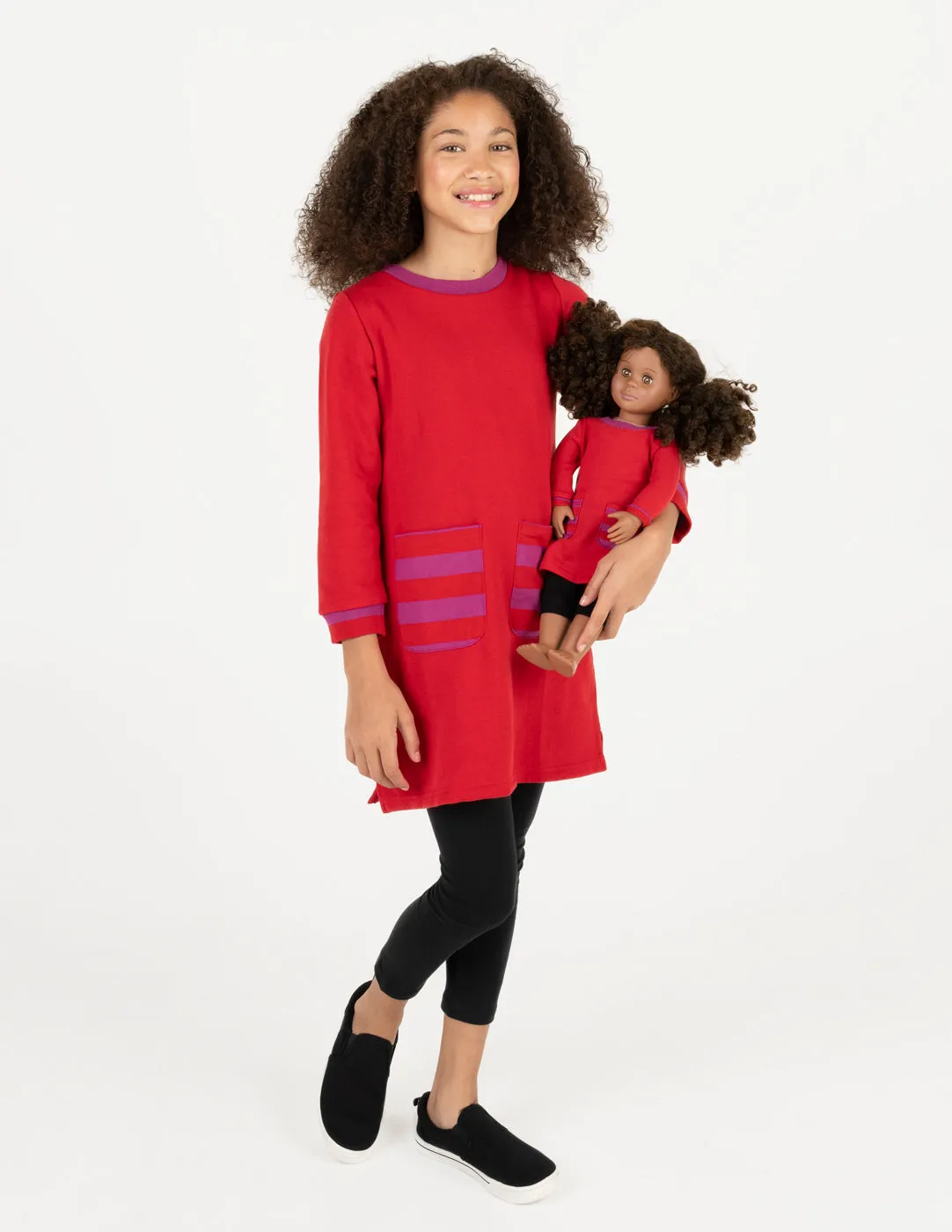 Matching Girl & Doll Sweatshirt Tunic Dress