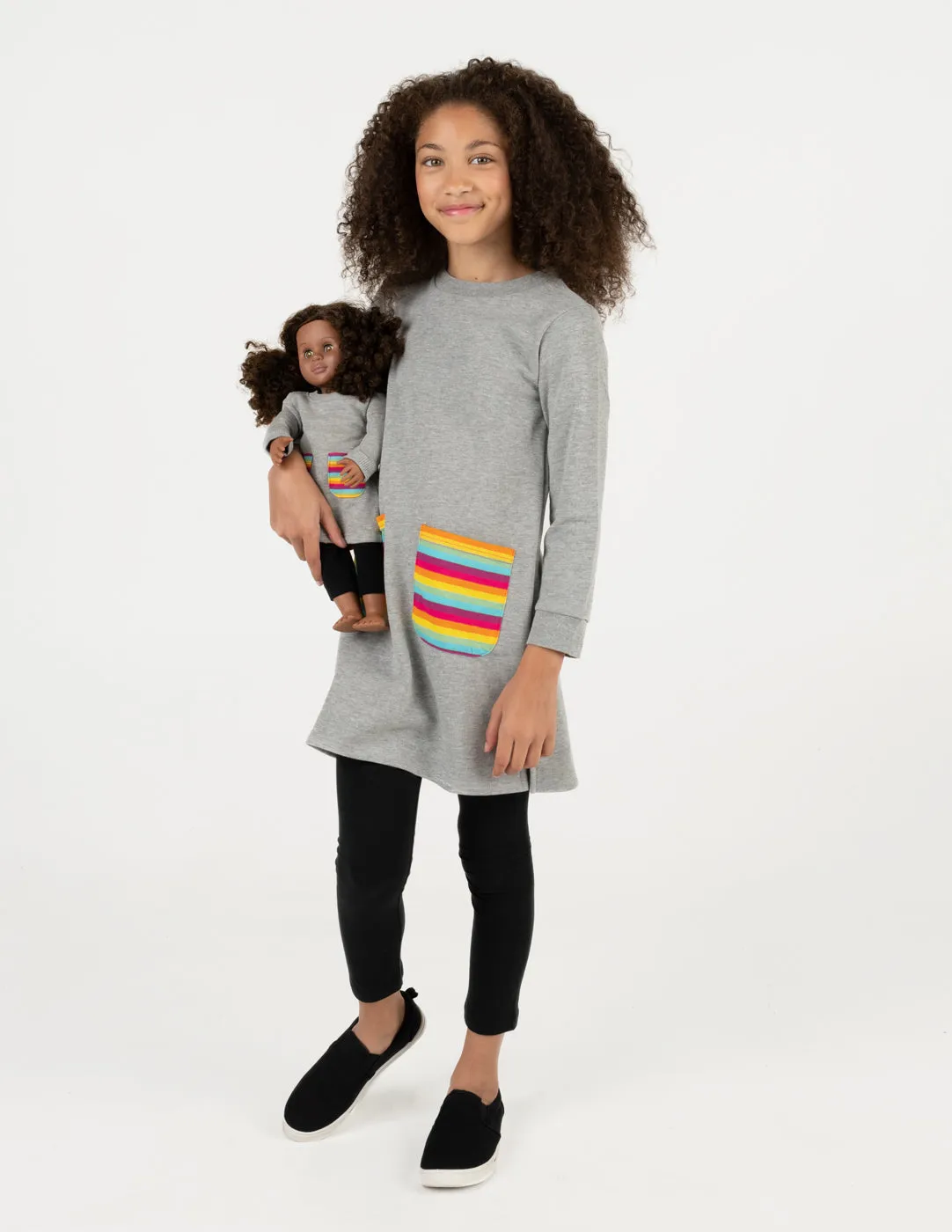 Matching Girl & Doll Sweatshirt Tunic Dress
