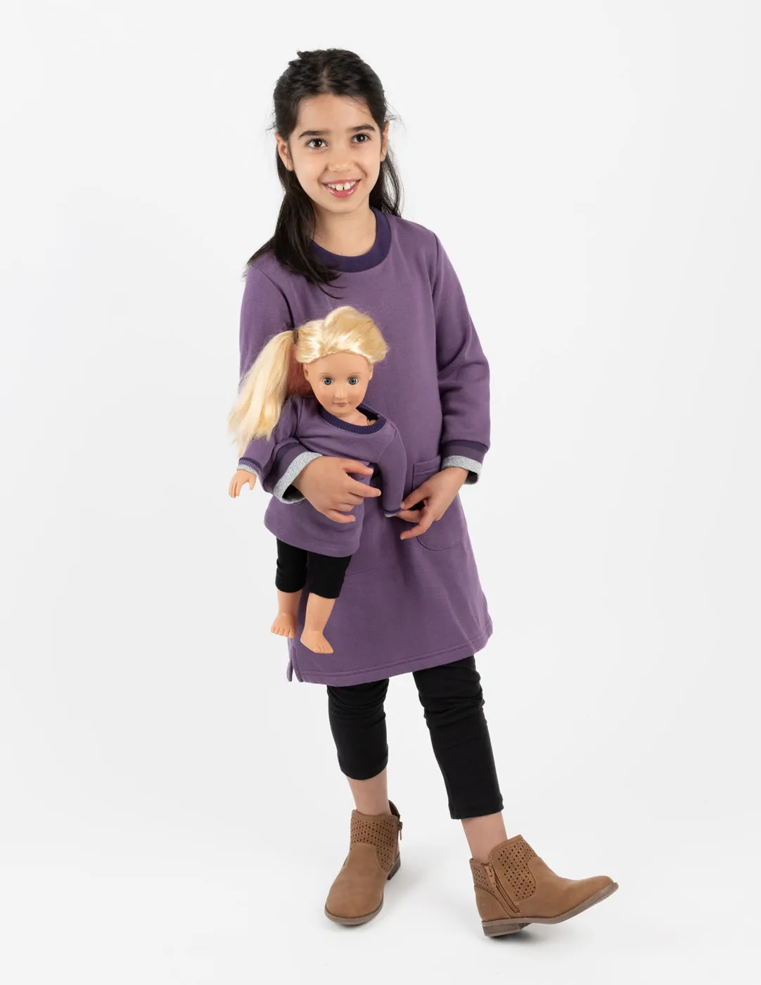 Matching Girl & Doll Sweatshirt Tunic Dress