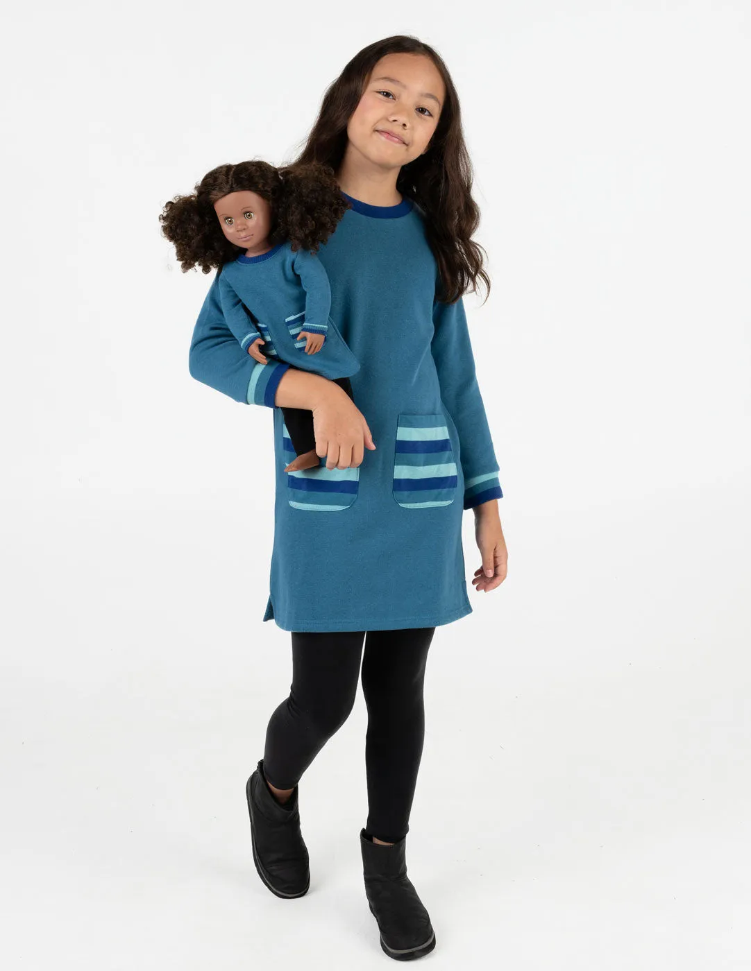 Matching Girl & Doll Sweatshirt Tunic Dress