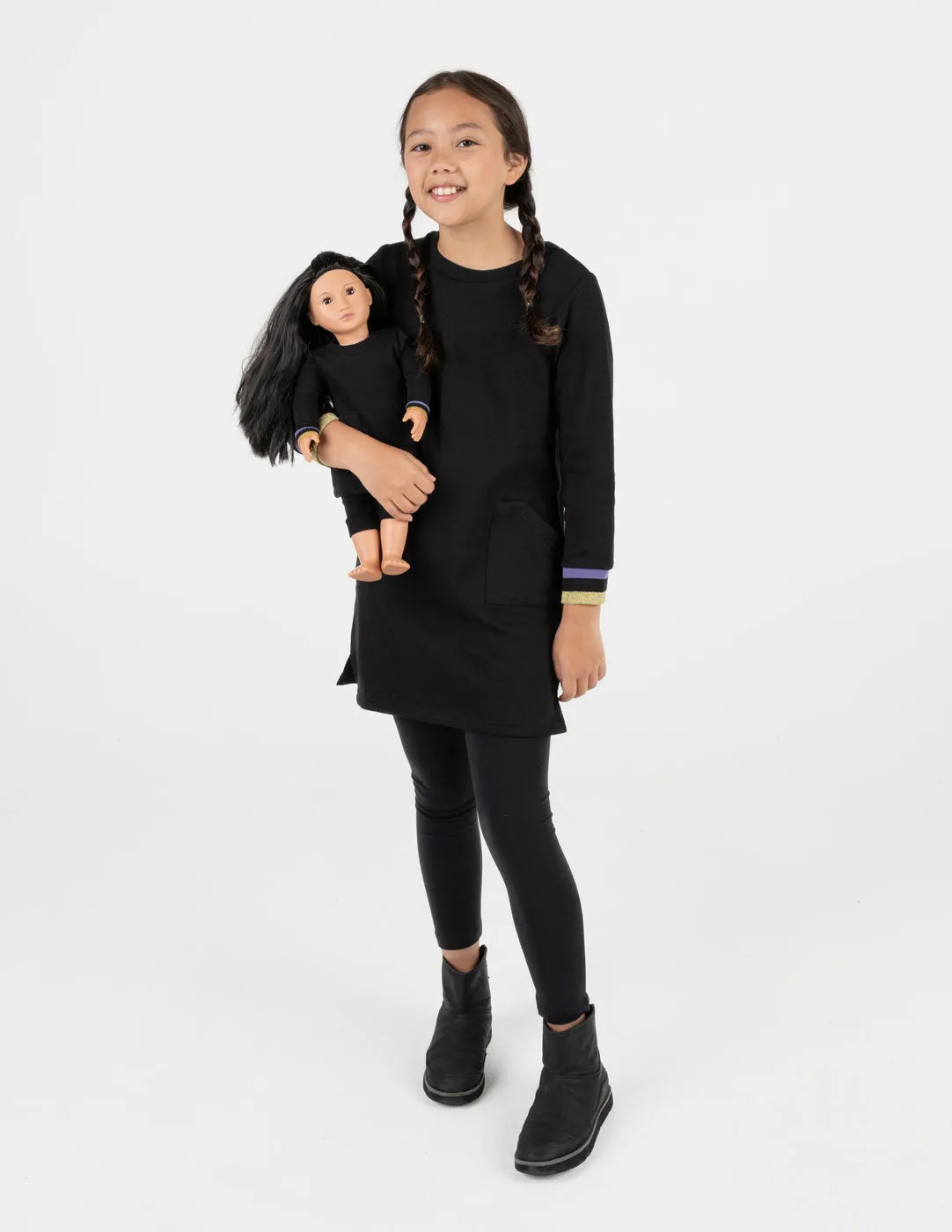 Matching Girl & Doll Sweatshirt Tunic Dress