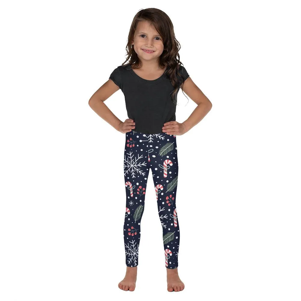Mommy and Me Christmas Leggings for Women, Matching Girls Outfit Holiday Candy Cane Snowflakes Winter Yoga Pants Daughter Plus Size Tights