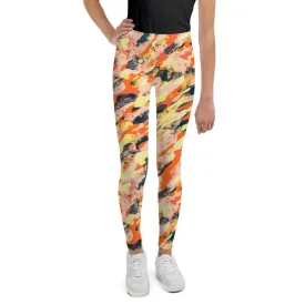 Orange Camouflage Youth Leggings