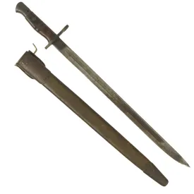 Original U.S. WWI M1917 Enfield Rifle Bayonet by Remington with 1st Pattern Maxim Scabbard by Jewell