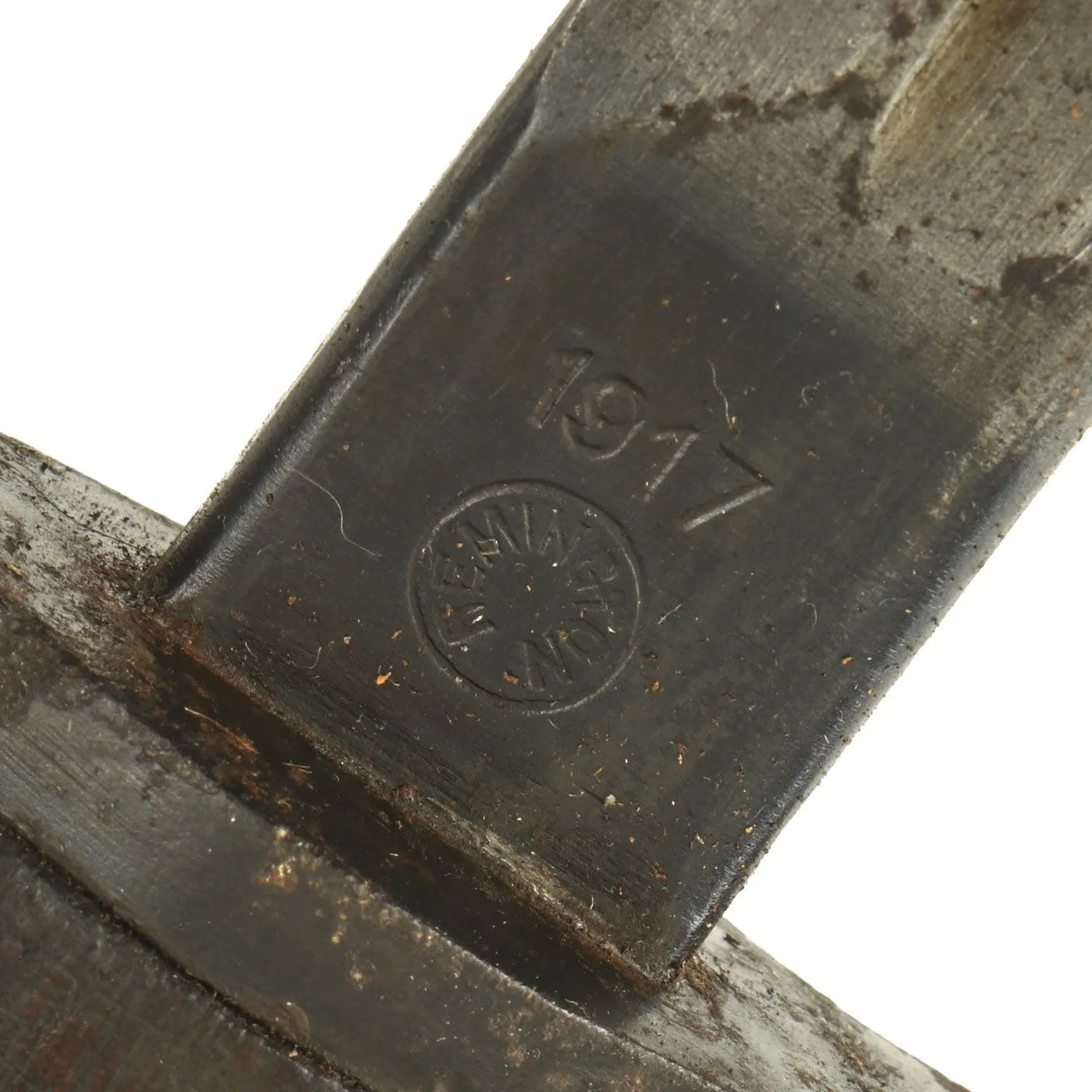 Original U.S. WWI M1917 Enfield Rifle Bayonet by Remington with 1st Pattern Maxim Scabbard by Jewell