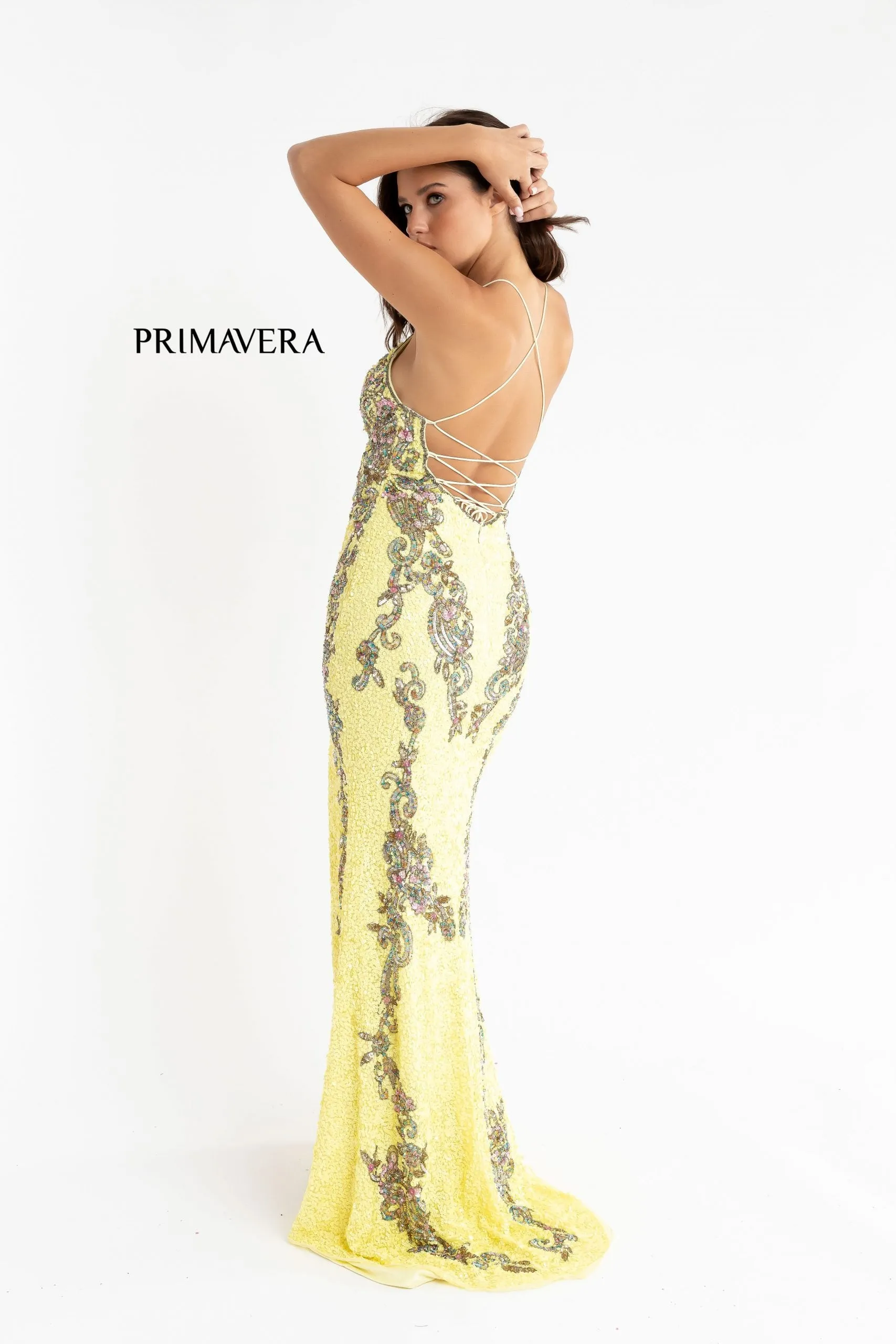 Primavera Couture 3211 Neon Pink Size 10 Sequin Prom Dress Pageant Gown Evening Formal Wear Side Slit