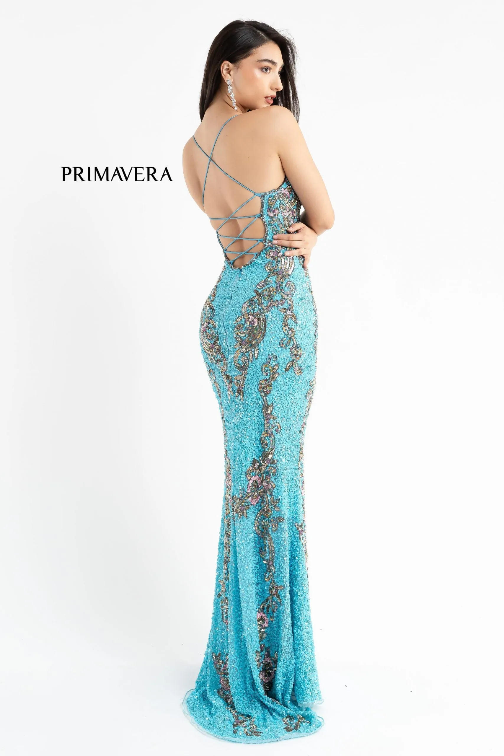 Primavera Couture 3211 Neon Pink Size 10 Sequin Prom Dress Pageant Gown Evening Formal Wear Side Slit