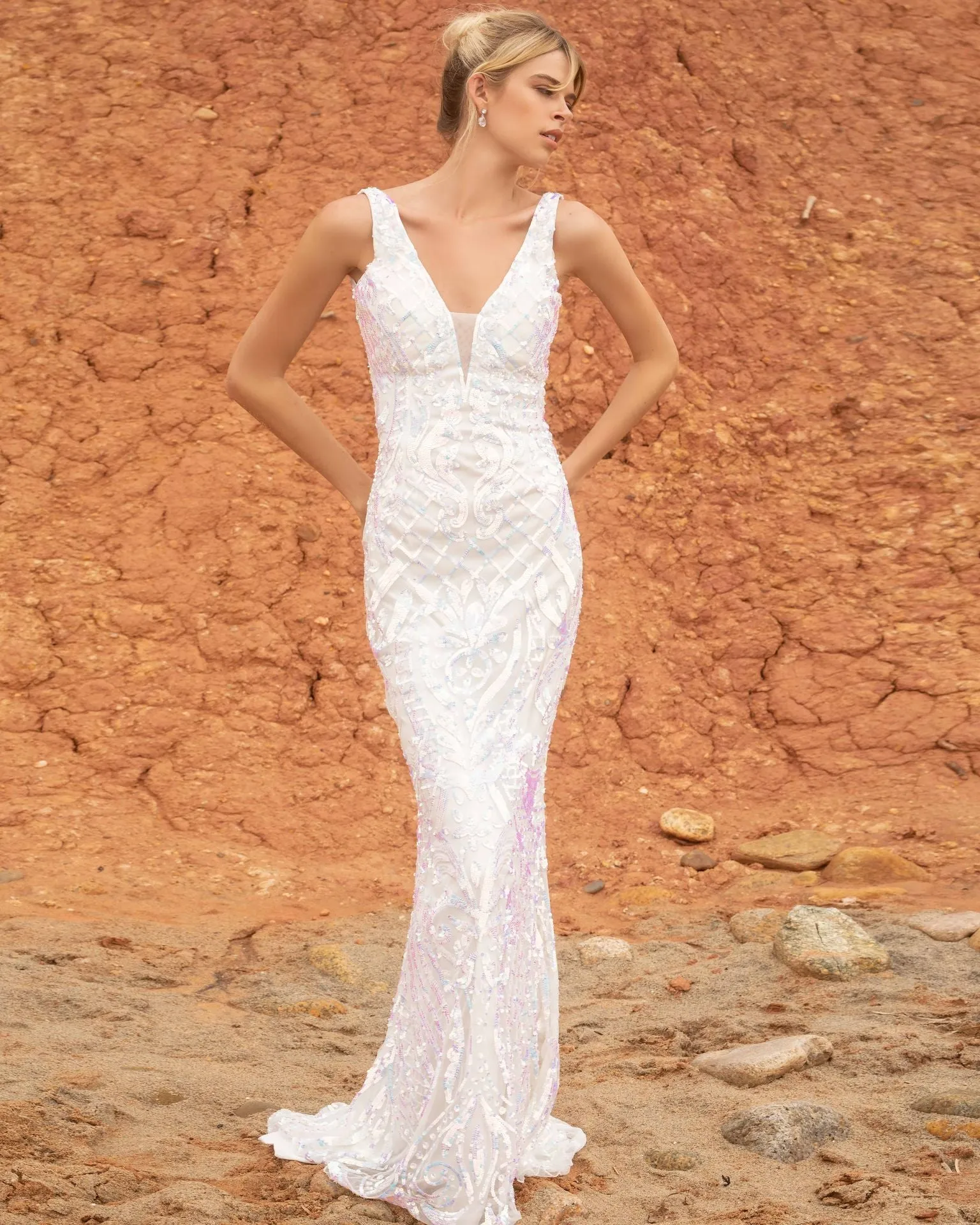 Primavera Couture 3612 Size 4, 16 Long Fitted Sequin Formal Prom Dress Pageant Gown Backless