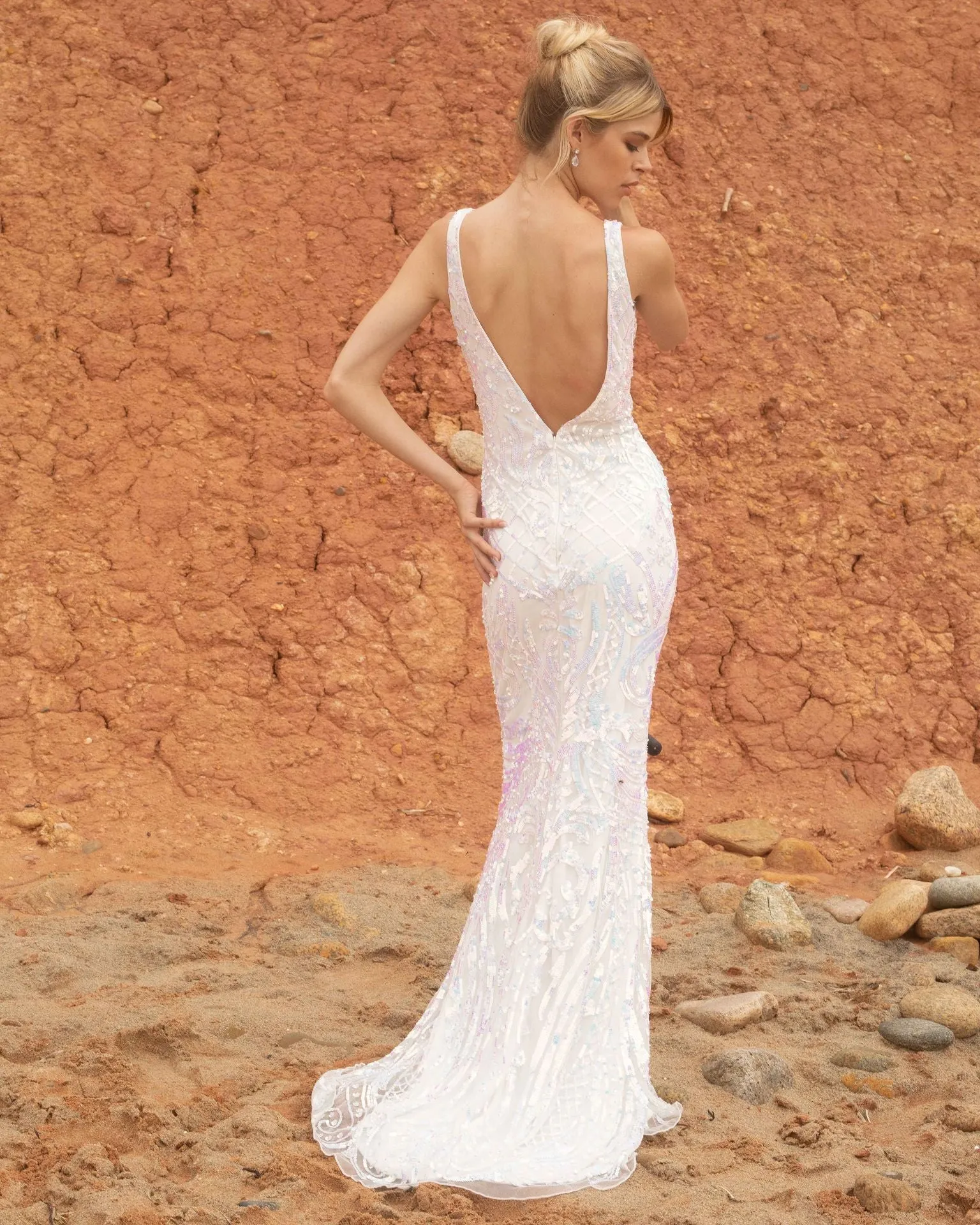 Primavera Couture 3612 Size 4, 16 Long Fitted Sequin Formal Prom Dress Pageant Gown Backless