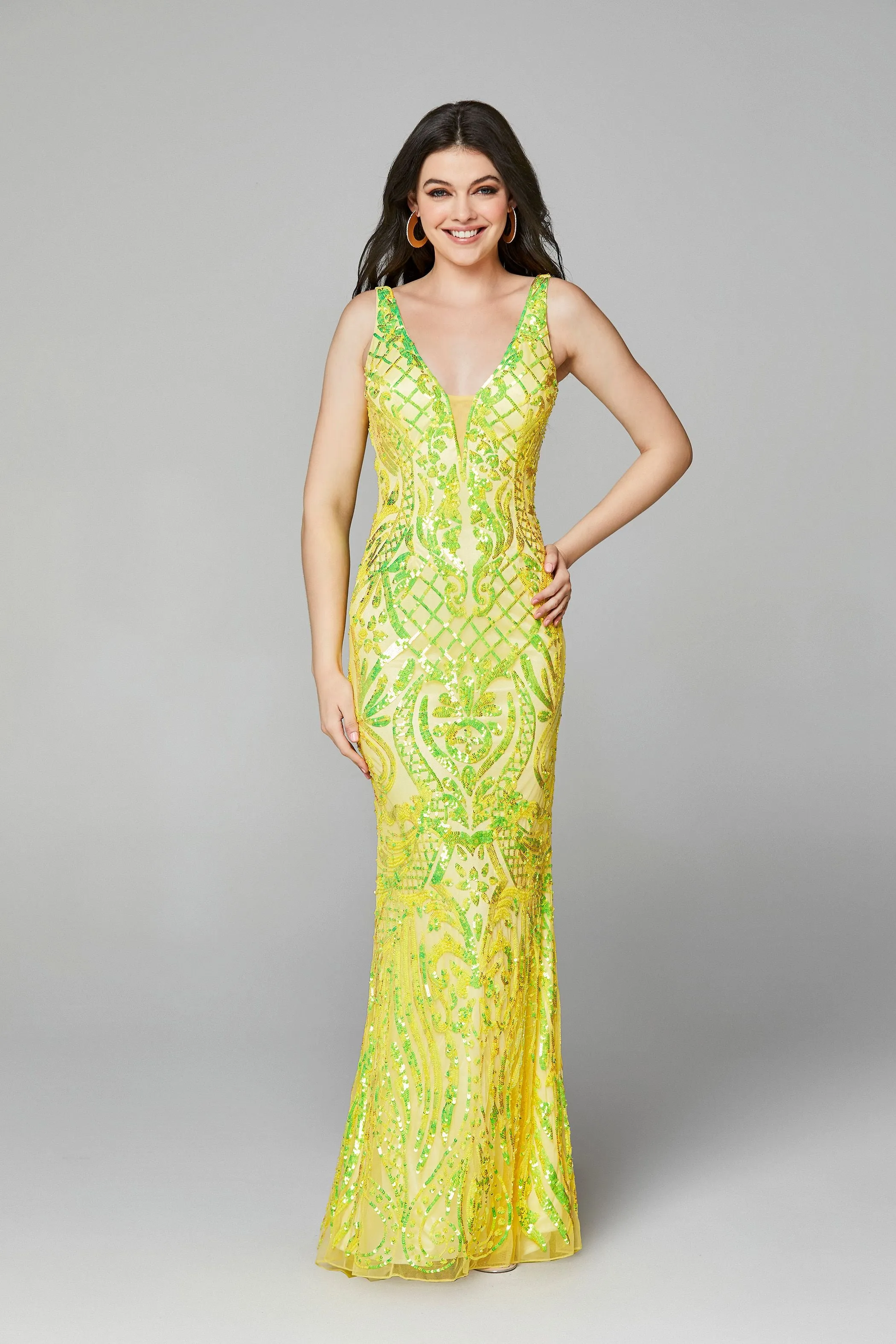 Primavera Couture 3612 Size 4, 16 Long Fitted Sequin Formal Prom Dress Pageant Gown Backless