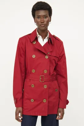 Red Double Breasted Trench