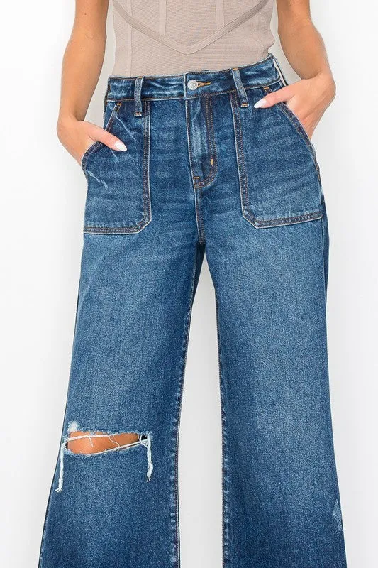Ripped Flare Trouser Jeans