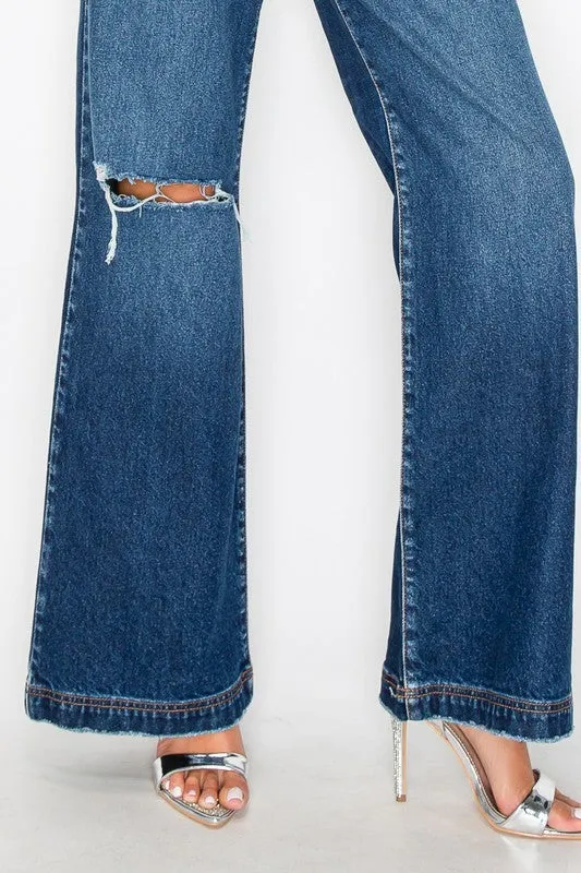 Ripped Flare Trouser Jeans