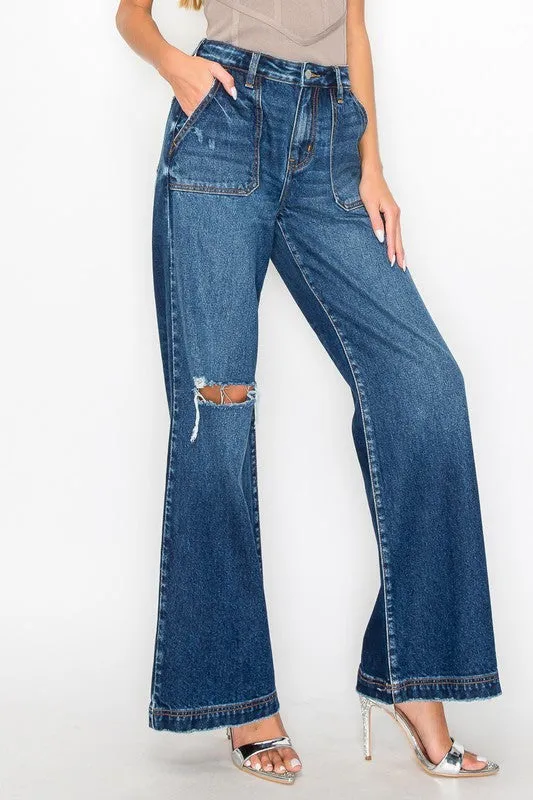 Ripped Flare Trouser Jeans