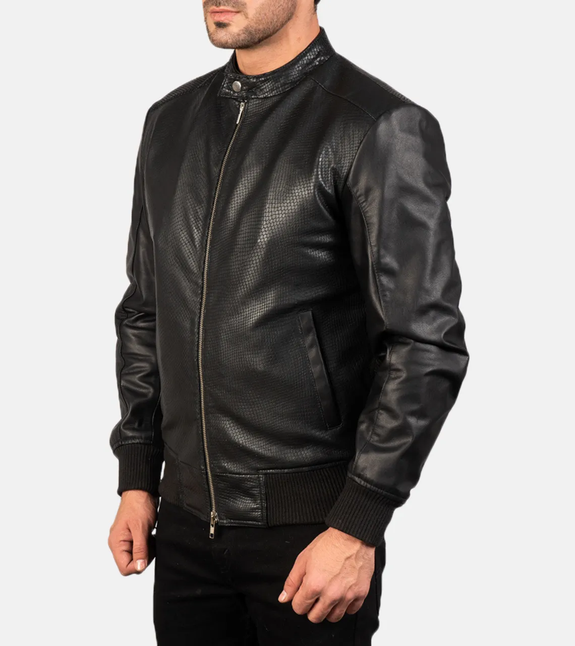 Rocher Percé Men's Leather Bomber Jacket