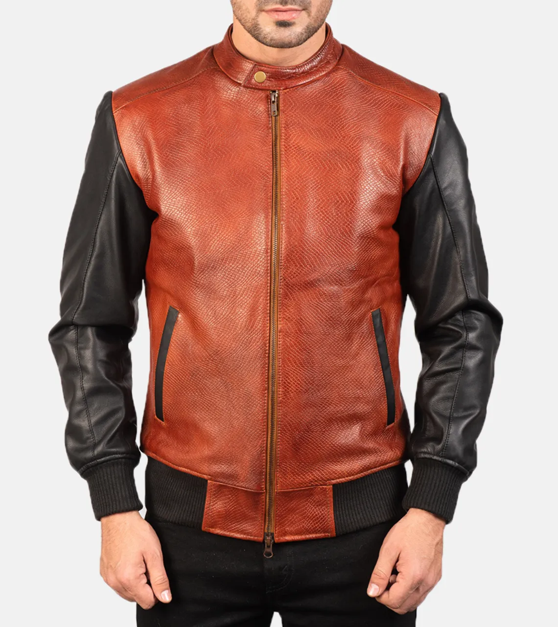 Rocher Percé Men's Leather Bomber Jacket