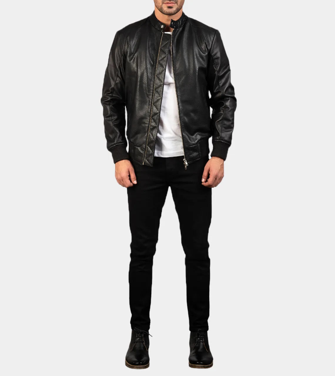 Rocher Percé Men's Leather Bomber Jacket