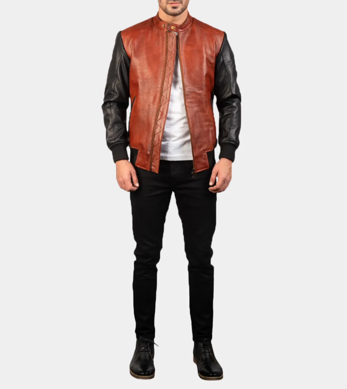 Rocher Percé Men's Leather Bomber Jacket