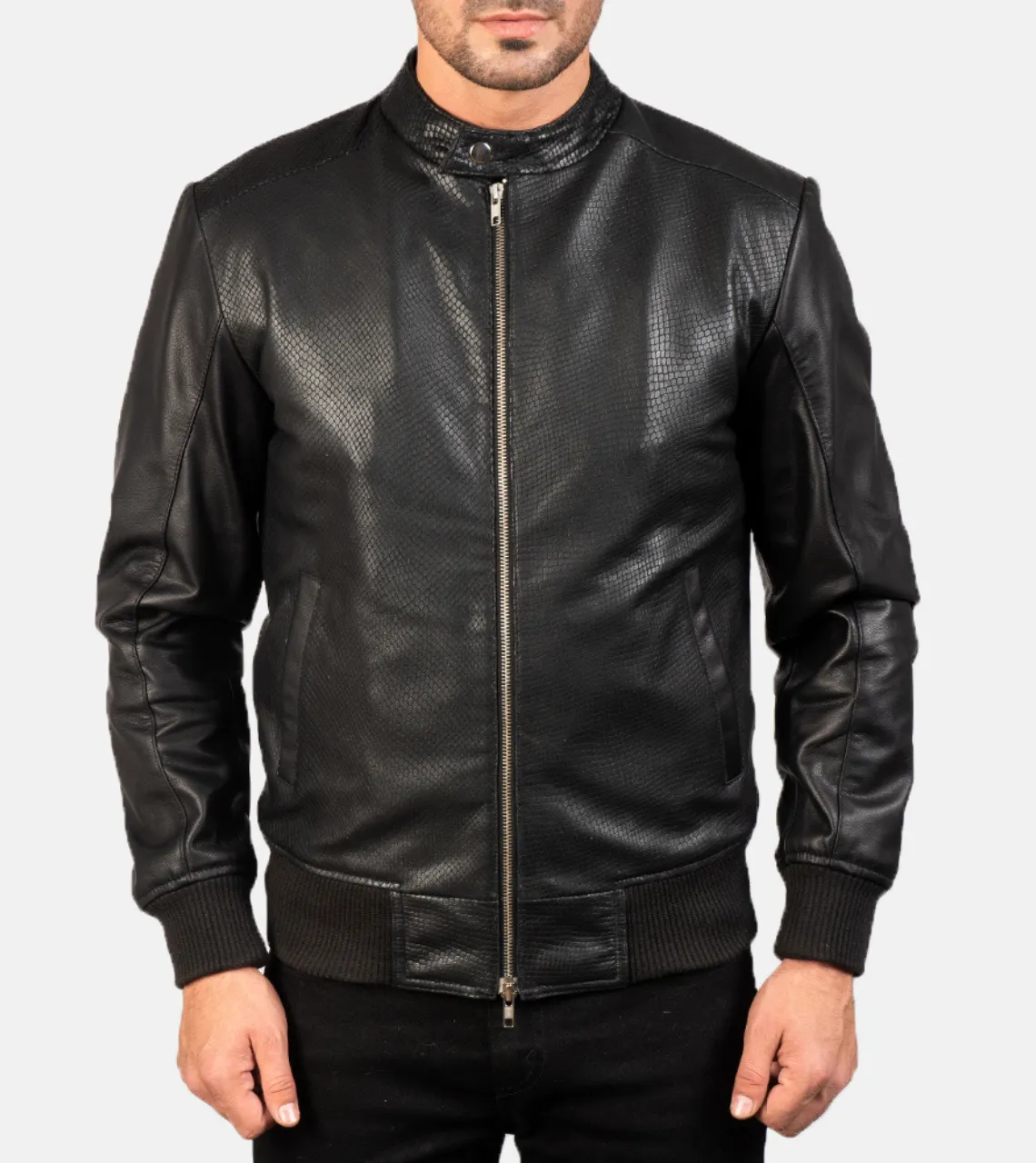 Rocher Percé Men's Leather Bomber Jacket