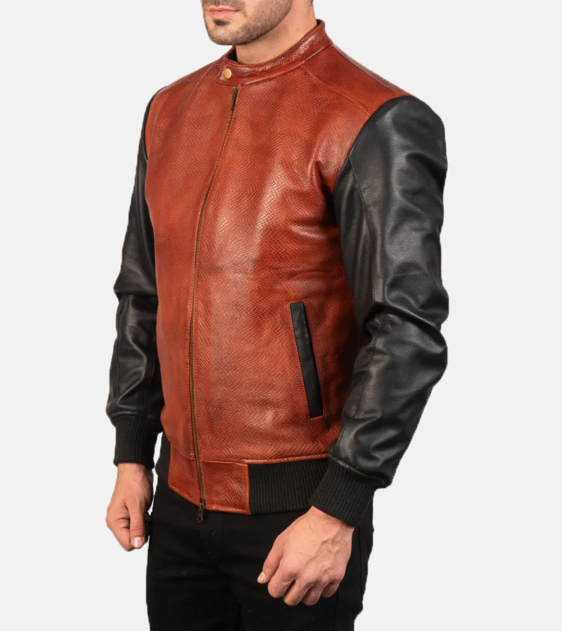 Rocher Percé Men's Leather Bomber Jacket