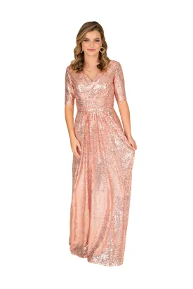 Shimmering Sequin A-Line Evening Gown
