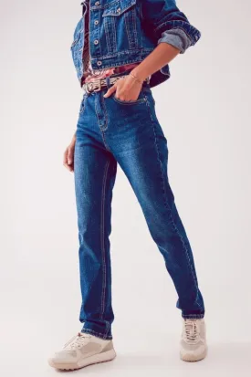 Straight Leg Jeans In Thrift Blue