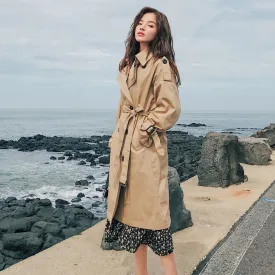 Trench Coat With Double-Breasted Styling - Fits Loosely